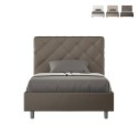 Cama doble francesa acolchada 140x200 con almacenamiento moderno Priya F Medidas