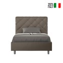 Cama doble francesa acolchada 140x200 con almacenamiento moderno Priya F Coste