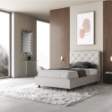 Cama matrimonial francesa 140x200 container diseño moderno Priya F Características