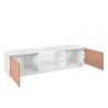 Mueble TV 180cm salón diseño madera blanca Dover Wood Descueto