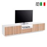 Mueble TV diseño moderno madera blanca 220cm salón Aston Wood Venta