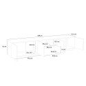 Mueble TV diseño moderno madera blanca 220cm salón Aston Wood Stock