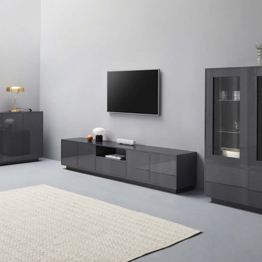 Aston Report Mueble TV bajo 220cm diseño moderno salón