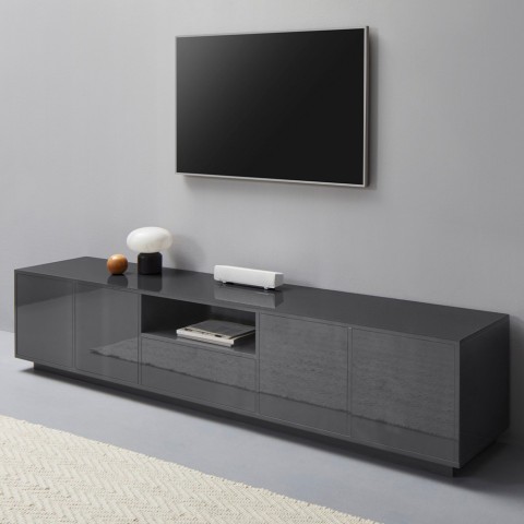 Mueble TV bajo 220cm diseño moderno salón Aston Report Promoción