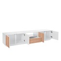 Mueble TV diseño moderno madera blanca 220cm salón Aston Wood Descueto