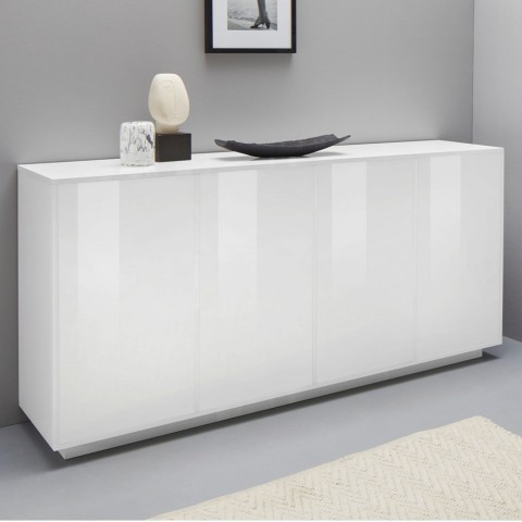 Aparador móvil salón cocina 180cm diseño moderno blanco Ceila Promoción