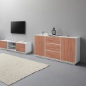 Aparador salón 180cm mueble cocina diseño madera blanca Ceila Wood Stock