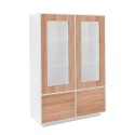 Aparador alto salón con vitrina 100cm madera blanca Syfe Wood Oferta
