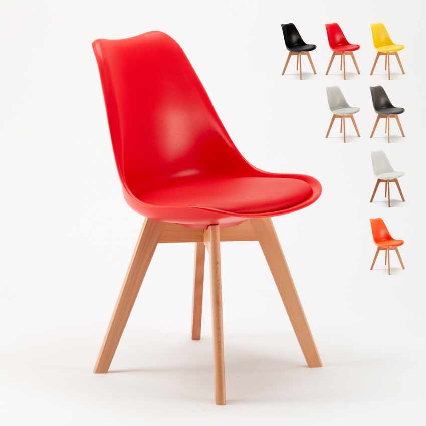 silla con cojín de diseño nórdico nordicaTulipan para bar y cocina 