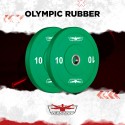2 discos olímpicos de goma y acero de 10 kg parachoques cross training de 50 mm Hanzo Rebajas
