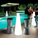 Taburete alto con mesa lounge para exterior en polietileno moderno Dot 