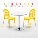 Mesa Redonda Blanca Con 2 Sillas De Colores Interior Bar WEDDING Long Island Rebajas