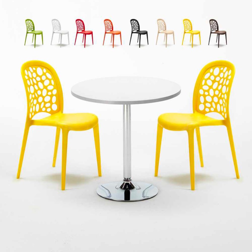 Mesa Redonda Blanca Con 2 Sillas De Colores Interior Bar WEDDING Long Island Rebajas Mesa Redonda Blanca Con 2 Sillas De Colores Interior Bar WEDDING Long Island Rebajas