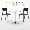Mesa Redonda Blanca Con 2 Sillas De Colores Interior Bar Parisienne Long Island Rebajas