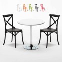 Mesa Redonda Blanca Con 2 Sillas De Colores Interior Bar Vintage Long Island Oferta