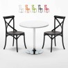 Mesa Redonda Blanca Con 2 Sillas De Colores Interior Bar Vintage Long Island Oferta