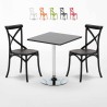 Mesa Cuadrada Negra Con 2 Sillas De Colores Interior Bar Vintage Mojito Rebajas