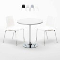 Mesa Redonda Blanca 70x70 cm y 2 Sillas De Colores Lollipop Silver Venta