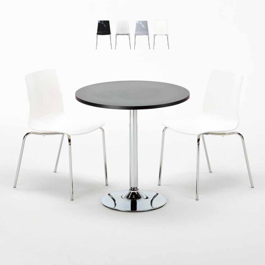 Mesa Redonda Negra 70x70 cm y 2 Sillas De Colores Lollipop Gold Venta Mesa Redonda Negra 70x70 cm y 2 Sillas De Colores Lollipop Gold Venta