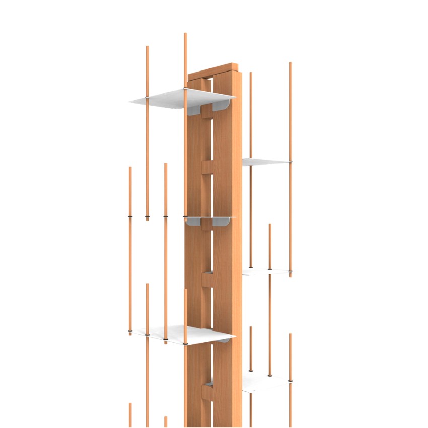 Zia Ortensia MH Librería columna vertical h150cm 10 baldas de madera