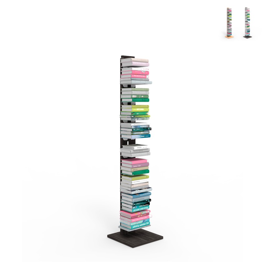 Librería columna vertical h150cm 10 baldas de madera Zia Ortensia MH Promoción