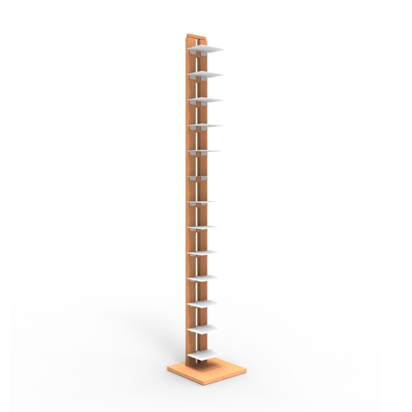 Zia Ortensia H Librería columna vertical de madera h195cm 13 baldas