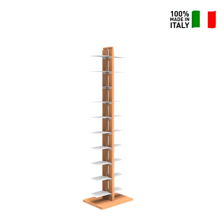 Zia Bice MH Librería de columna vertical salva espacio 150cm 20 baldas