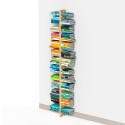 Librería de pared de madera que ahorra espacio h195cm 26 estantes Zia Bice WH Modelo