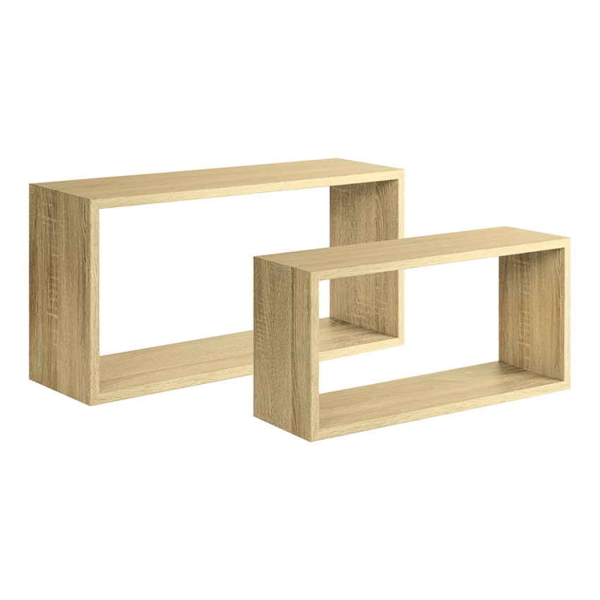 Conjunto de 2 estantes de pared de cubo rectangular estante moderno Bislungo Promoción