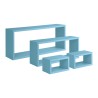 Conjunto de 4 estantes de pared de cubo rectangular estante moderno Merlino Coste