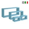 Conjunto de 4 estantes de pared de cubo rectangular estante moderno Merlino 