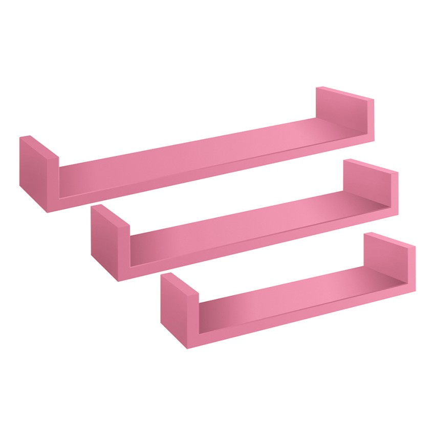 Conjunto de 3 estantes de pared estante de pared de diseño moderno Calamita Conjunto de 3 estantes de pared estante de pared de diseño moderno Calamita