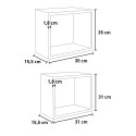 Conjunto de 2 estantes colgantes de cubo de pared de diseño moderno Q-Bis Características
