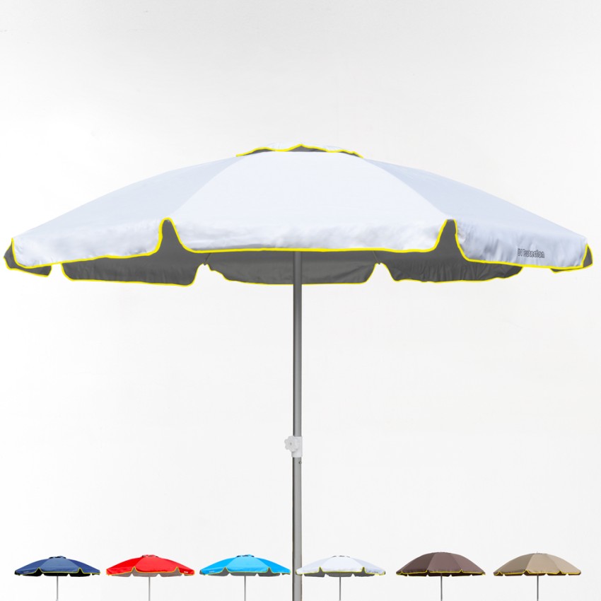 Sombrilla Parasol de Playa de Aluminio de 220 cm con articulación para la recepción jardín y balcón para Playa Color Azul bars easyshop 