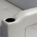 Sofá cama biplaza cuero polipiel respaldo reclinable Ambra Stock