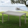 Conjunto de mesas de jardín en poliratán rectangulares 150x90 Grand Soleil BOHÈME oferta stock 12 piezas Medidas
