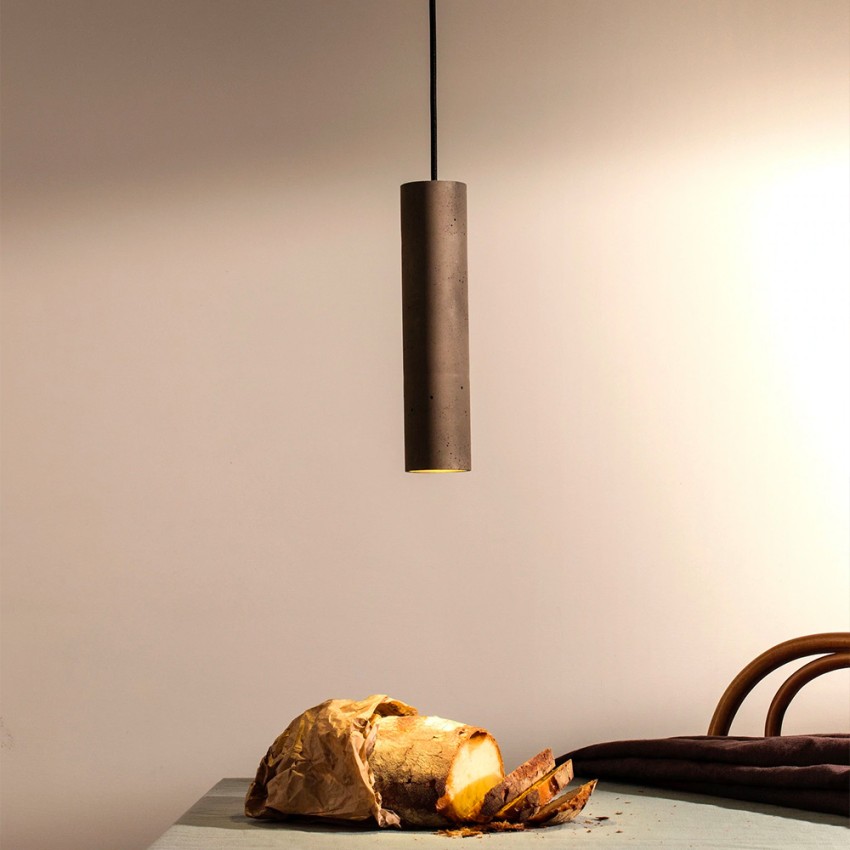 Lámpara Colgante Cilindro 28cm Diseño Cocina Restaurante Cromia
