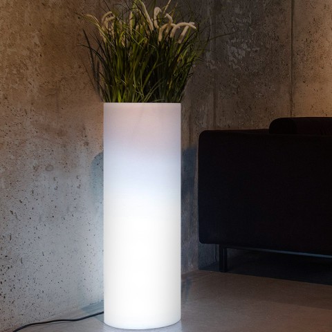 Maceta luminosa de jardín diseño moderno cilíndrico Barocco Promoción