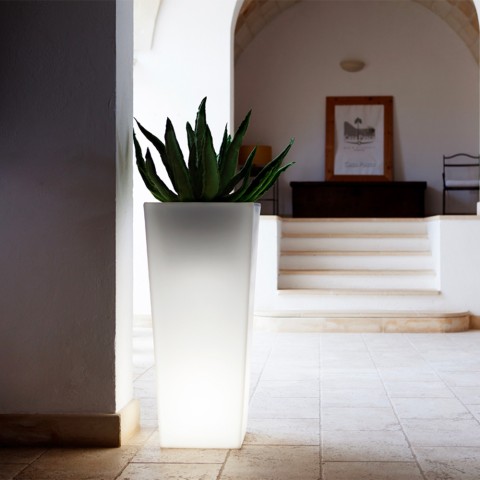 Porta macetas luminoso para plantas, jardinera, jarrón alto, diseño moderno Egizio Promoción