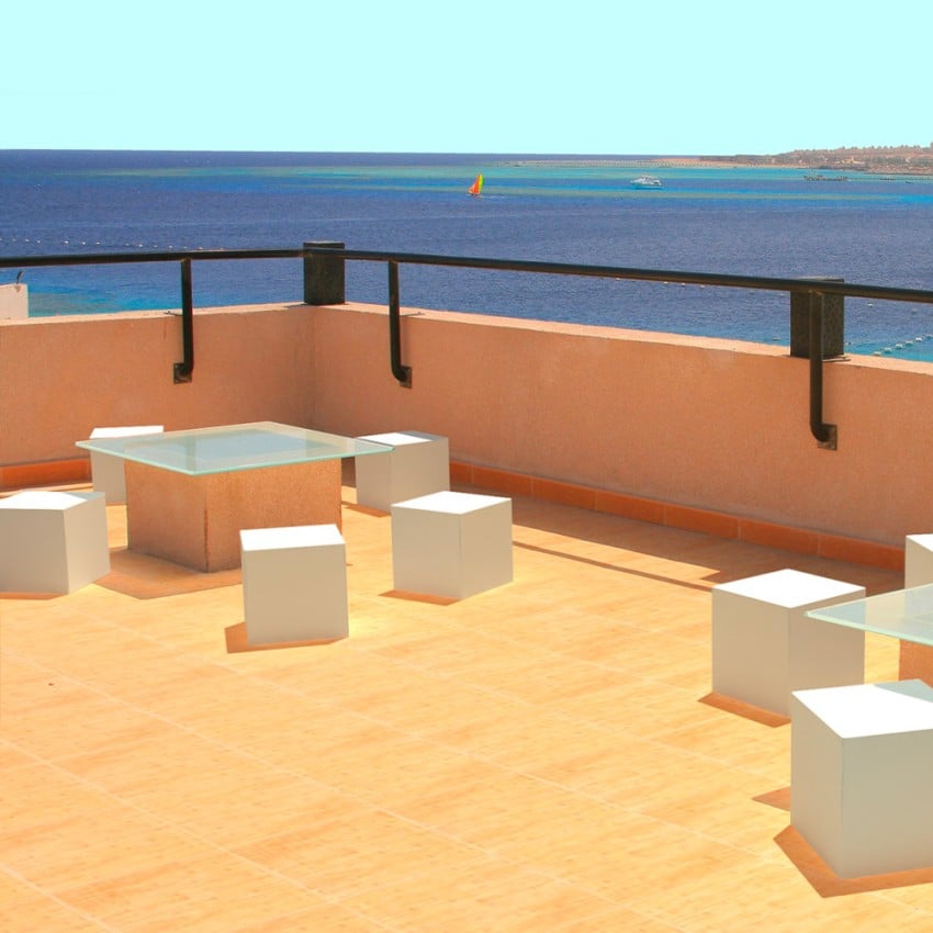 Mesa expositora cubo puf salón jardín terraza bar Icekub