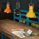 Lámpara colgante hierro y cerámica pintada a mano diseño vintage Industrial SO Promoción