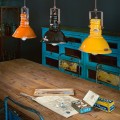 Lámpara colgante hierro y cerámica pintada a mano diseño vintage Industrial SO Promoción