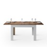 Mesa extensible 90x120-180cm cocina madera nogal blanco Bibi Mix BN Oferta
