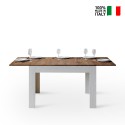 Mesa extensible 90x120-180cm cocina madera nogal blanco Bibi Mix BN Venta