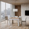 Mesa de cocina extensible 90x120-180cm madera blanca Bibi Mix BQ Rebajas