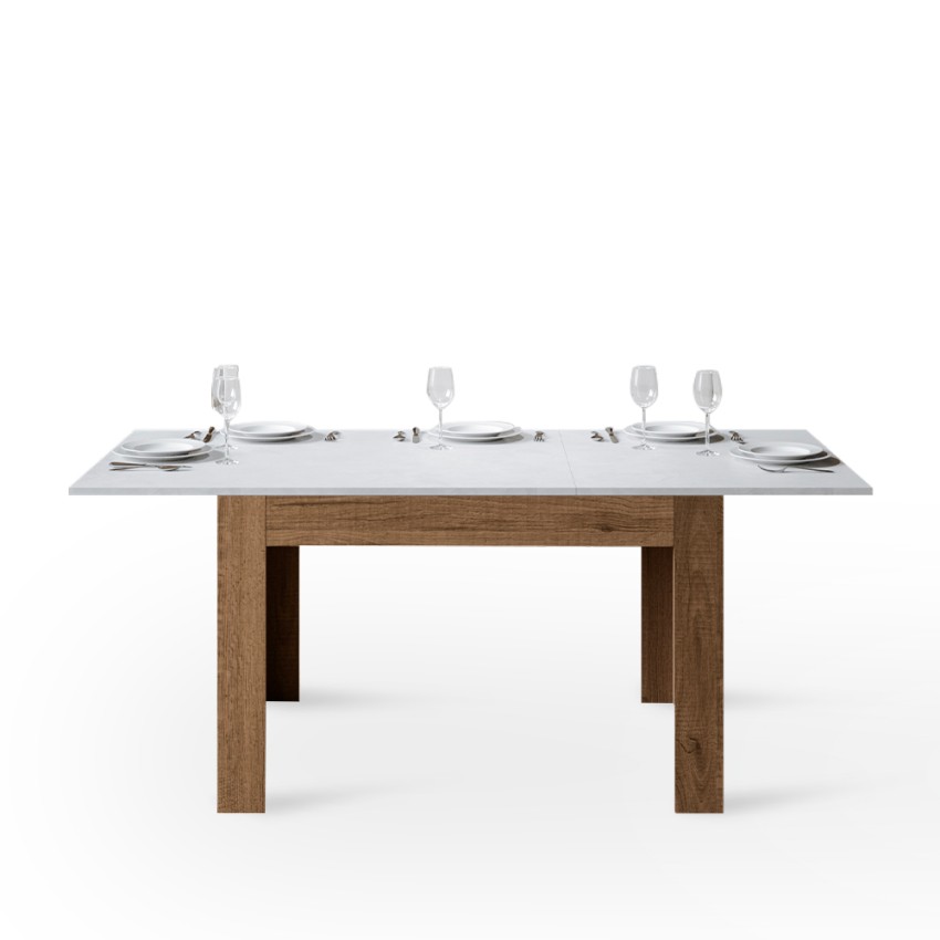 Bibi mesa de comedor extensible 90 x 120 - 180 cm madera blanca