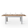 Mesa de cocina extensible moderna 90x160-220cm madera blanca Bibi Mix BQ Oferta