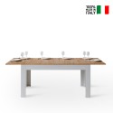 Mesa de cocina extensible moderna 90x160-220cm madera blanca Bibi Mix BQ Venta