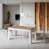 Mesa de cocina extensible moderna 90x160-220cm madera blanca Bibi Mix BQ Descueto