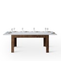 Mesa extensible moderna 90x160-220cm en madera de nogal blanco Bibi Mix NB Oferta